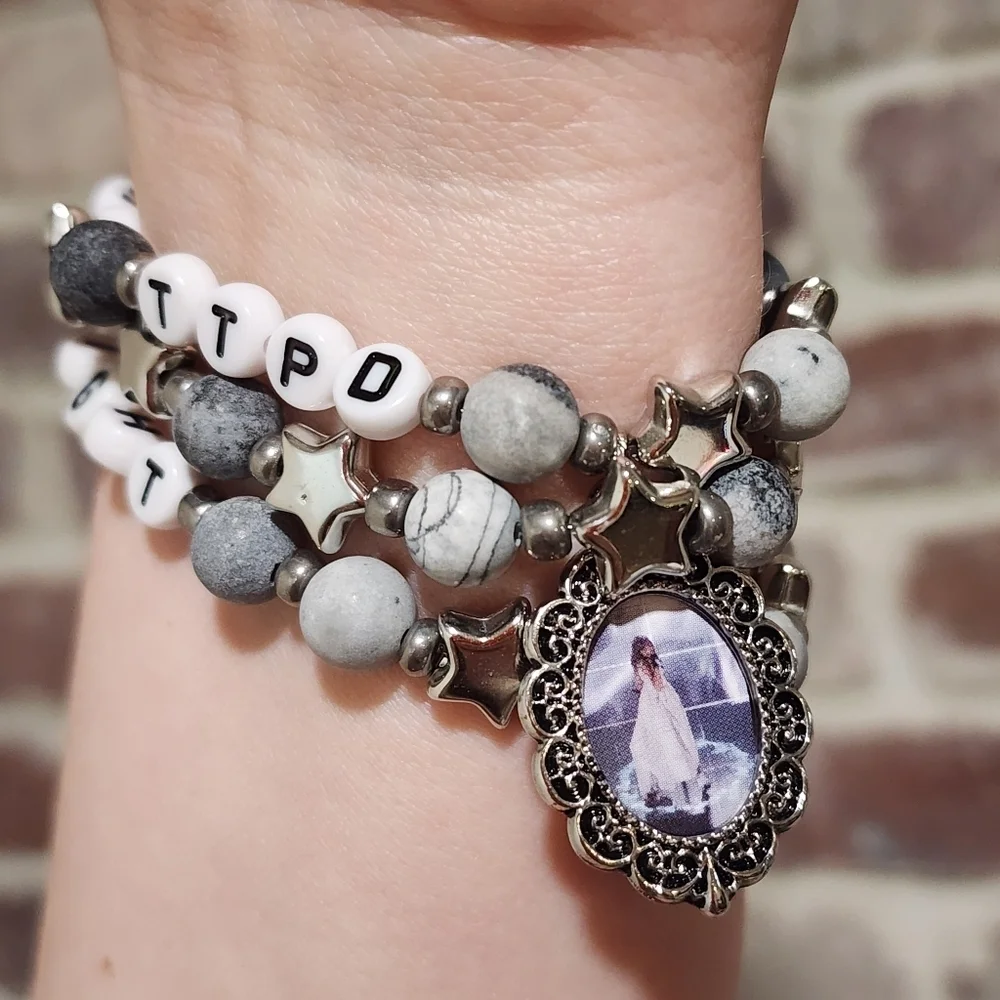 Tortured Poet Friendship Bracelets Set Of 3 w/ Charm_2